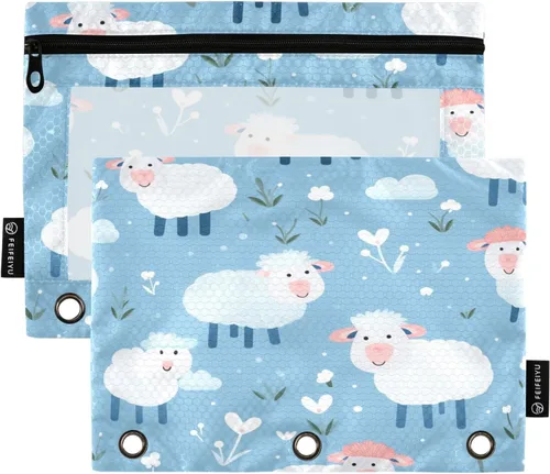 Miniatura 12 de Linda bolsa de lápices de bailarina para carpeta de 3 anillos, 2 bolsas para lápices con cremallera, estuche transparente con cremallera para Ballet