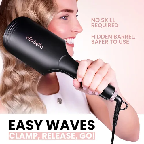 Miniatura 2 de ELLA BELLA® Ultimate Waver Rizador • Herramienta Rizadora • Ajustes de calor ajustables • Rizador de pelo de doble voltaje • Tecnología Negro/Oro