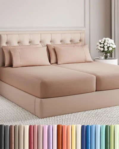 Miniatura 164 de Juego de sábanas Queen de 6 piezas, sábanas tamaño Queen, ropa de cama suave de lujo de hotel, refrescante, cómoda y transpirable, 1 encimera, 1 26