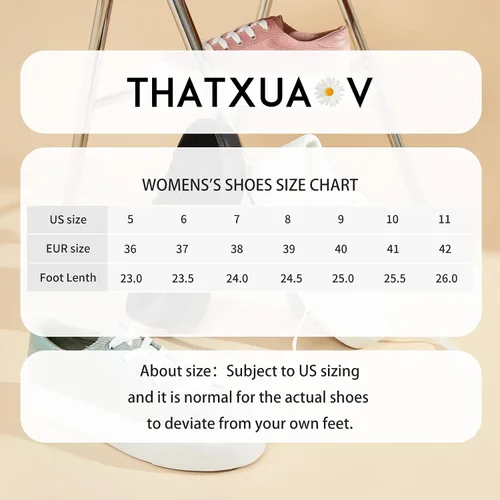 Miniatura 6 de THATXUAOV Zapatillas de deporte de plataforma para mujer, zapatos de tenis blancos casuales de moda