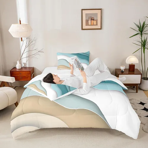 Miniatura 62 de Castle Fairy Juego de edredón con diseño de gato lindo para niños, tamaño twin, juego de ropa de cama con hojas de flores, luna, noche y cielo
