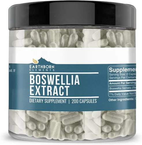 Earthborn Elements Boswellia Serrata Extract 200 cápsulas, puro y sin diluir, sin aditivos