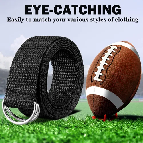 Miniatura 6 de Seematn Web - Cinturón de fútbol de 52 pulgadas, cinturón de fútbol con anillo en D para hombres, mujeres, jóvenes, niños y niñas
