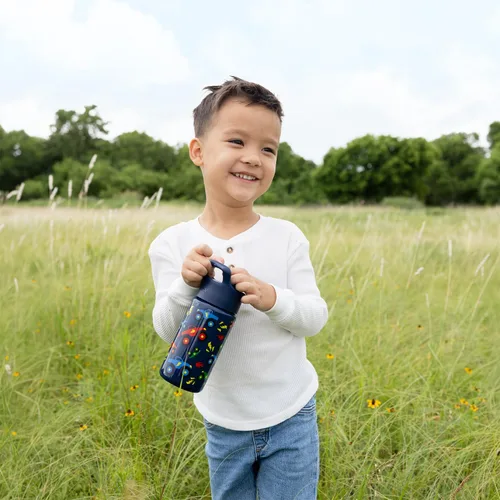 Miniatura 8 de Simple Modern Botella de agua para niños con tapa con pajilla, vaso aislado de acero inoxidable de 14 onzas para niños y a prueba de derrames