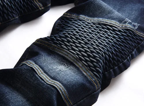 Miniatura 7 de AITITIA Jeans de motociclista de ajuste regular para hombre