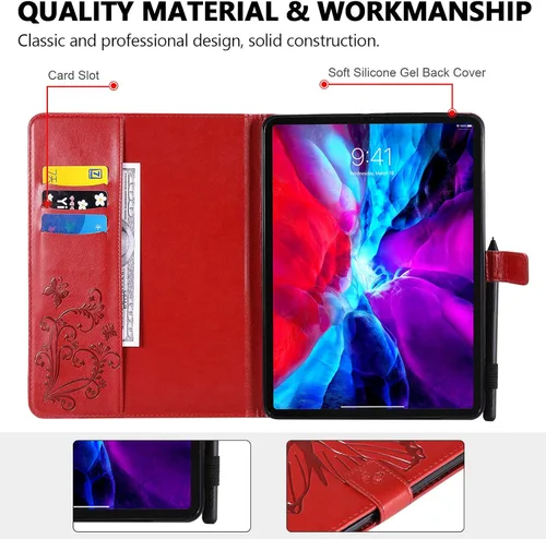 Miniatura 3 de Funda tipo folio para iPad Pro de 11 pulgadas 2018-2022, iPad Air de 11 pulgadas y 10.9 pulgadas, Techcircle Butterfly en relieve, funda inteligente