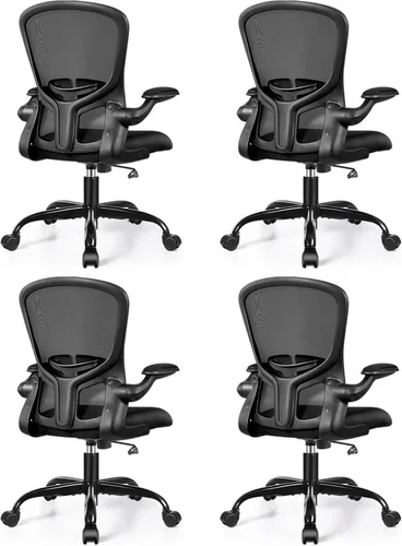 Miniatura 12 de FelixKing Sillas de escritorio de oficina, silla ergonómica de escritorio para PC con ruedas, soporte lumbar ajustable y altura, silla giratoria