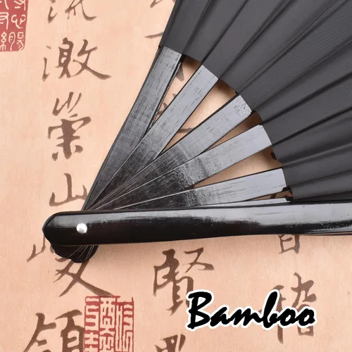 Miniatura 3 de Ventilador de mano plegable con bambú para mujeres y hombres, ventilador de mano chino japonés de bambú para festivales, danza, regalo, actuación