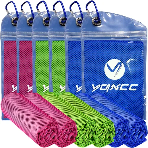 Miniatura 15 de YQXCC Paquete de 4 toallas refrescantes, 40 x 12 pulgadas, toalla de cuello frío hielo, microfibra suave y transpirable para gimnasio, yoga, golf