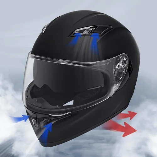 Miniatura 4 de Casco de motocicleta de cara completa para adultos, casco de motocicleta de doble visión, scooter para hombres y mujeres, aprobado por DOT