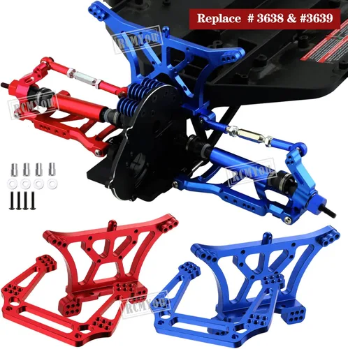 Miniatura 4 de Pieza de actualizaciones para barra 1/10 2WD, brazo de suspensión delantero trasero de aleación, bloque de ruedas, bloques de dirección, portadores