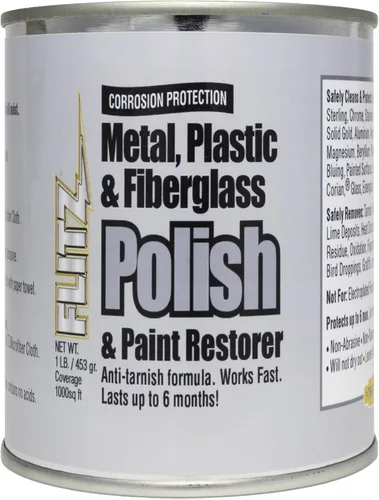 Miniatura 8 de Flitz Pasta de esmalte de metal, lata de 2 libras de pulido hecho en Estados Unidos para cromo sólido, acero inoxidable, aluminio, no abrasivo