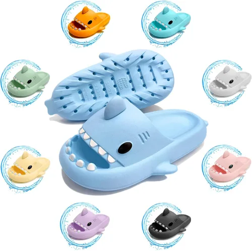 Soofylia Shark Slides - Sandalias de playa unisex para adultos, mujeres y hombres, sandalias de playa con forma de tiburón, pantuflas