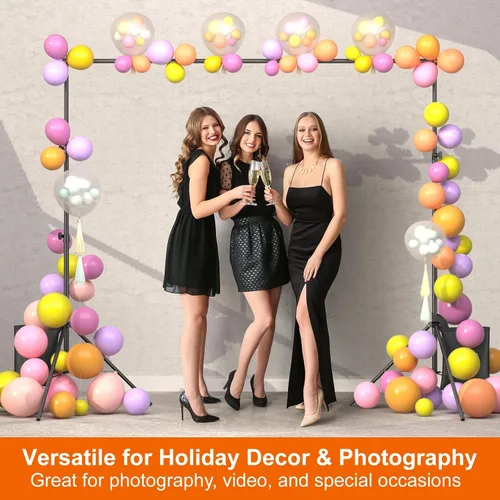 Miniatura 2 de LINCO Kit de soporte de fondo para fiestas, 10 x 7 pies, ajustable, para estudio de fotografía, sistema de soporte de fondo fotográfico