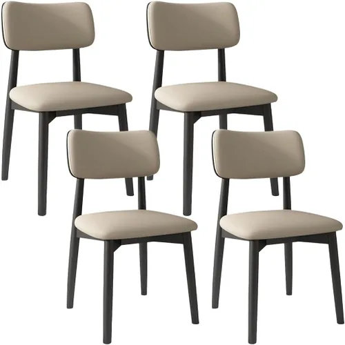 Miniatura 18 de YVYKFZD Solid Wood Dining Chairs, Kitchen Chairs Set with Curved Backrest, Leather Upholstered Dining Room Chair, Armless Living Room Chair, for