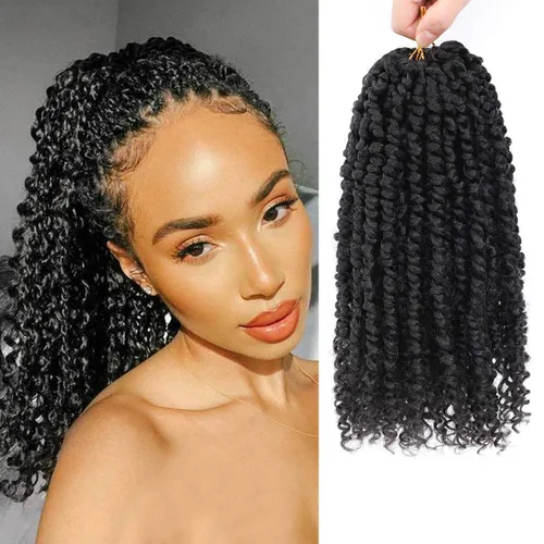 Miniatura 50 de Pelo de Passion Twist – 8 paquetes de 18 pulgadas Passion Twist Crochet para mujeres, cabello rizado pretrenzado Passion Twists extensiones de #2