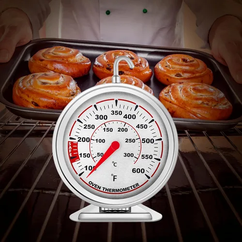 Miniatura 7 de Termómetro de horno extragrande de 3 pulgadas con esfera de fácil lectura, lectura precisa de temperatura del horno, doble escala de 100 °F-600 °F