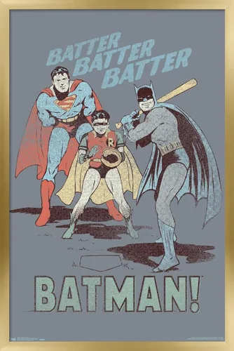 Miniatura 18 de Trends International DC Comics - Póster de Batman - Robin - Superman - Batter Wall Poster, 14.725 x 22.375 pulgadas, versión enmarcada de madera