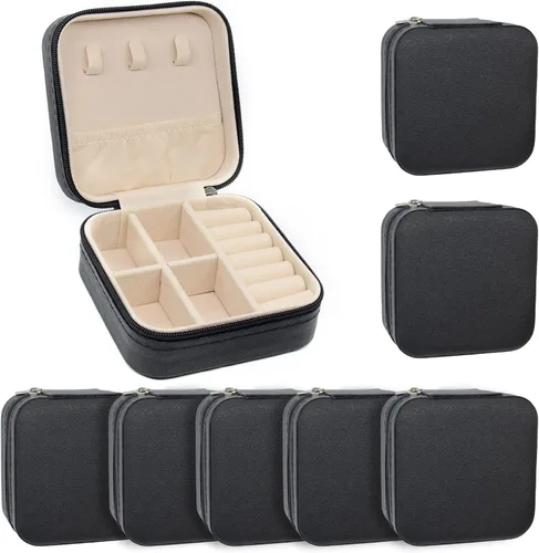 Miniatura 32 de KEINE MARKE Joyero pequeño, estuche portátil de viaje para anillos, colgantes, aretes, collares, organizador de pulseras, cajas de almacenamiento, 1