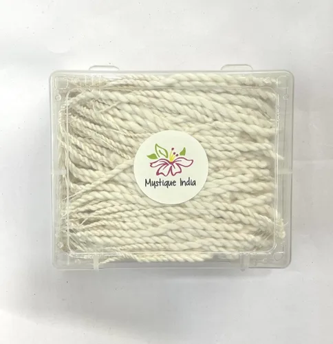 Largo algodón trenzado mechas Diya Bati Puja religioso Jyot Akhand lámpara de aceite Diwali Iluminación 500 pc (Largo)