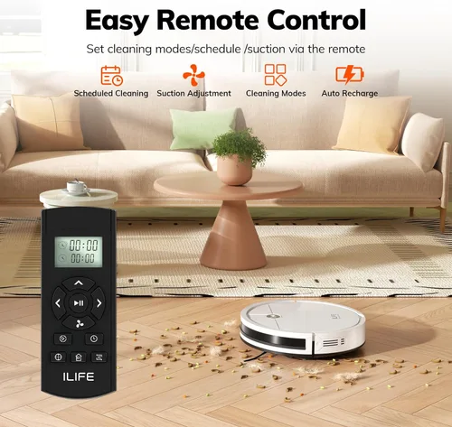 Miniatura 2 de ILIFE Aspiradora robot V2, succión sin enredos, 120 minutos de tiempo de funcionamiento, delgada, aspiradora robótica de carga automática, ideal
