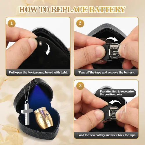 Miniatura 6 de Mini urnas para cenizas humanas recuerdo con caja de corazón, collar de urna y embudo, hermosos regalos conmemorativos pequeñas urnas de cremación