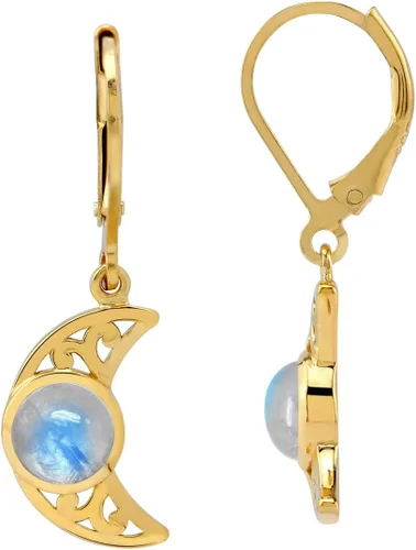 Miniatura 17 de Silvershake Aretes colgantes o colgante o colgante de plata de ley 925 chapada en oro amarillo con dije o colgante con cadena de 18 pulgadas