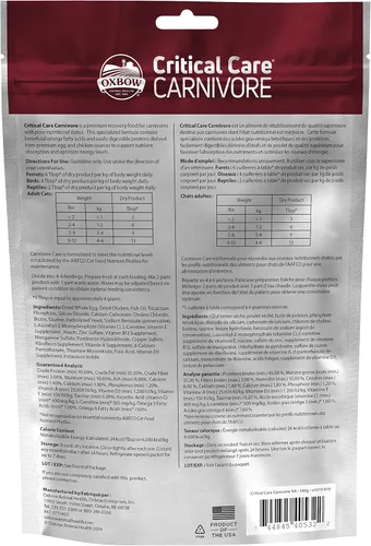 Miniatura 2 de Oxbow Animal Health Critical Care, Carnivore, Bolsa de 340 Gramos