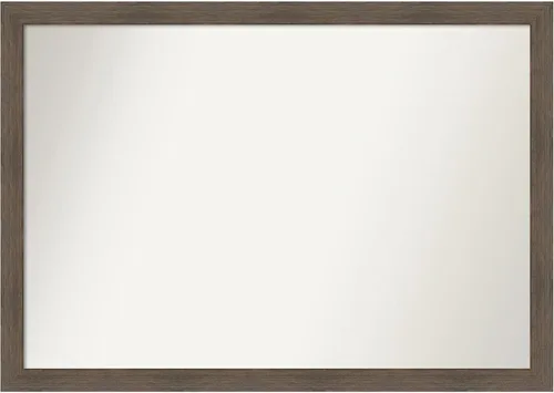 Miniatura 534 de Amanti Art Espejo de pared personalizado no biselado (24 x 27 pulgadas), marco estrecho de nogal chipre - varios tamaños personalizados - Espejo