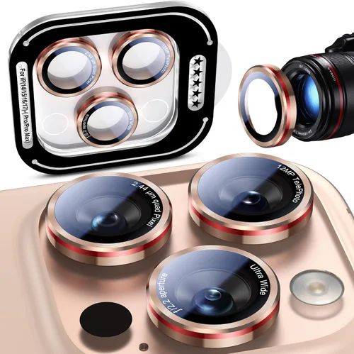 Miniatura 37 de Uyiton para iPhone 17 Pro Max/17 Pro/16 Pro Max/16 Pro/15 Pro Max/15 Pro/14 Pro Max/14 Pro Protector de lente de cámara - Cubierta de cámara