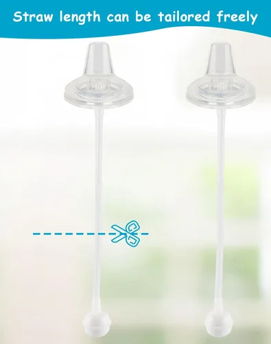 Miniatura 7 de Kit de conversión de boquilla suave para copa de aprendiz NUK, kit de transición para niños pequeños con boquilla de silicona para sorber, popote
