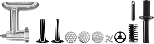 Miniatura 4 de KitchenAid Juego de rodillos y cortador de pasta de 3 piezas, accesorio de metal plateado y molinillo de alimentos KSMMGA, plateado