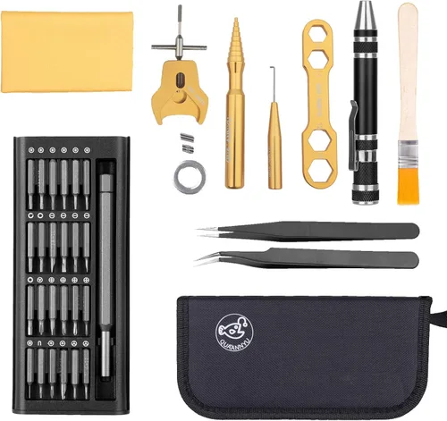 Miniatura 5 de QUA'ANNYU Fishing Reel Maintenance Kit, Professional Fishing Reel Care & Repair Tool Set with 24/30/38-in-1 Screwdriver Set Oro+Destornillador manual