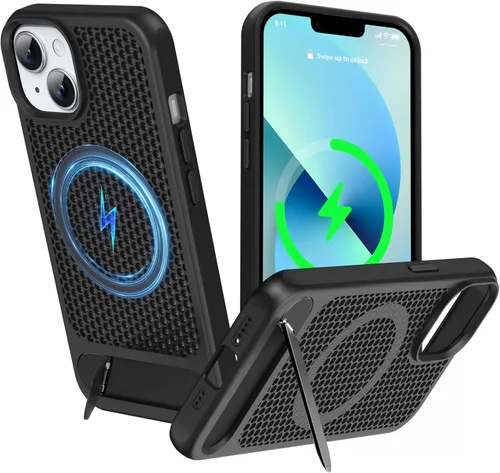 Miniatura 41 de Funda magnética de disipación de calor para iPhone 13 Pro Max, para MagSafe, protección contra caídas Coolingf, funda con función atril ajustable