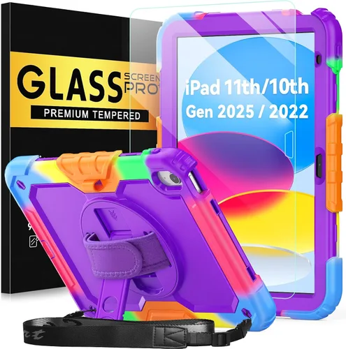 Miniatura 23 de BLOSOMEET Bonita funda para iPad de 9ª generación 2021 de 10.2 pulgadas con protector de pantalla de vidrio templado y soporte para bolígrafo, funda