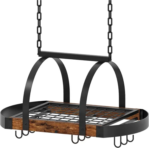 Miniatura 9 de CHOEZON Estante para ollas colgante, colgador de ollas para la cocina, soporte para ollas montado en el techo, organizador de utensilios de cocina