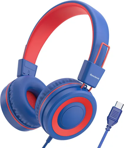 Miniatura 12 de Bywulanda Auriculares USB Tipo C Mejorados para Niños para la Escuela, Volumen Seguro Limitado de 94dB, Sonido Estéreo HD, Auriculares Plegables