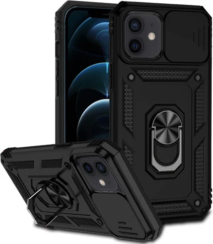 Miniatura 10 de Funda para iPhone 12/12 Pro, iPhone 12/12 Pro con funda para cámara y soporte, grado militar, a prueba de golpes, resistente, con funda magnética