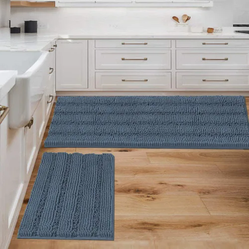 Miniatura 132 de H.VERSAILTEX - Alfombras de baño, juego de 2 piezas, alfombra de contorno para baño, juego de alfombras para inodoro, alfombra antideslizante
