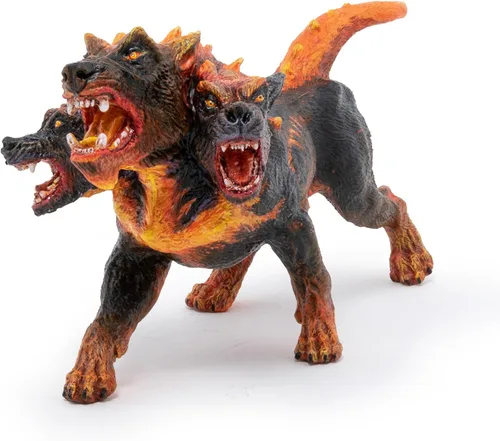 Papo - Figura realista de Cerberus de fuego - A partir de 3 años - Colección de fantasía y medieval - Criatura mítica de juego creativo - Juguete de