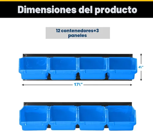 Miniatura 2 de Ultrawall Contenedores de almacenamiento montados en la pared, contenedores organizadores de almacenamiento colgantes de plástico, sistema