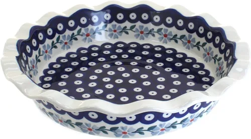 Miniatura 13 de Blue Rose Polish Pottery - Plato para pastel de margaritas azules - 10.5" de diámetro - Plato de cerámica para hornear, para pasteles, quiches