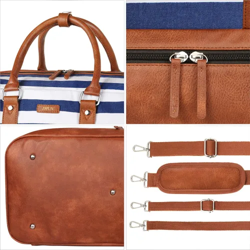 Miniatura 154 de IBFUN Bolsas de fin de semana para mujer, bolsa grande de lona para viaje, bolsa de viaje con compartimento para zapatos, 21 pulgadas, juego de 3