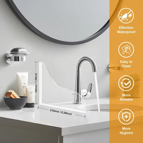 Miniatura 2 de UIOCSSC Protector contra salpicaduras de ducha, paquete de 2 protectores de salpicaduras de agua para bañera de silicona, autoadhesivos