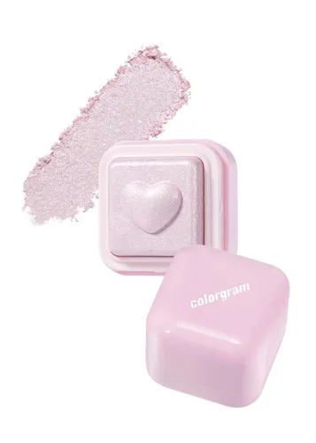 Miniatura 3 de COLORGRAM Milk Bling Heartlighter 01 Peach Heart Resaltador cremoso versátil sedoso con acabado brillante, brillo suave y natural, perfecto