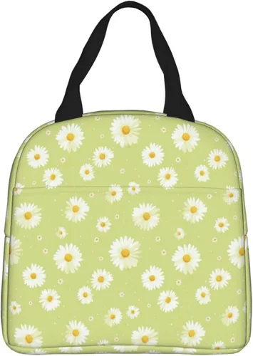 Miniatura 9 de Lonchera con diseño a cuadros azules aislada, bolsa térmica para almuerzo para adultos, niños, niñas, mujeres, oficina, trabajo, escuela, picnic