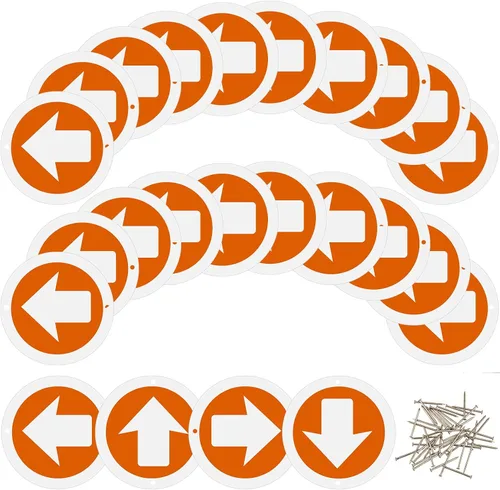 Amylove Reflective Trail Markers Bright Lightweight Signs Glow Trail Arrows Markers for Tree Marking Reflector Camping Hunting Hiking and More,