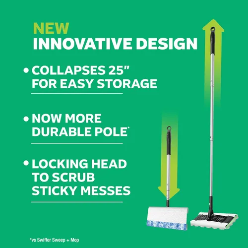 Miniatura 2 de Swiffer Sweep & Mop Deluxe 2 en 1 kit de limpieza de pisos con barrido y trapeado, kit multi-superficie para limpieza de pisos, incluye 1 Barrido