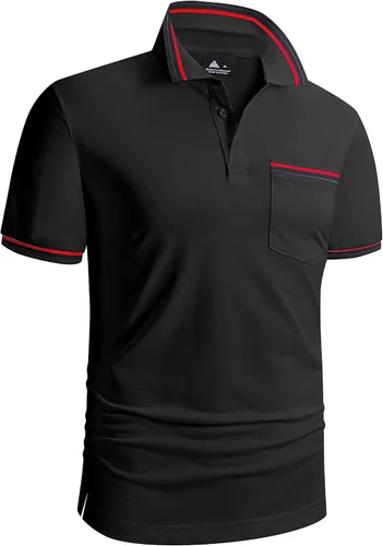 Miniatura 2 de GEEK LIGHTING Polo de manga corta para hombre, estilo clásico de golf, tenis, pádel, estilo casual