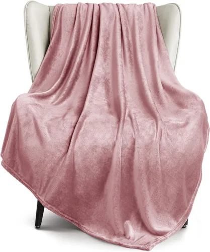 Miniatura 65 de Exclusivo Mezcla Manta de vellón para sofá, cama, súper suave y cálida, para uso en todas las estaciones, acogedora, afelpada, ligera, azul hielo